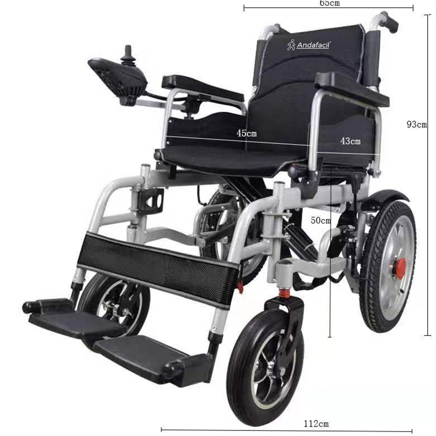 Foto 6 | Silla de Ruedas Eléctrica Andafacil Negra Plegable Todoterreno