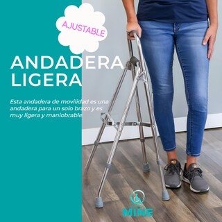 Foto 3 | Andadera Lateral de Aluminio SC Super Confort para Una Mano - Ergonómica y Plegable