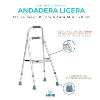 Foto 8 | Andadera Lateral de Aluminio SC Super Confort para Una Mano - Ergonómica y Plegable