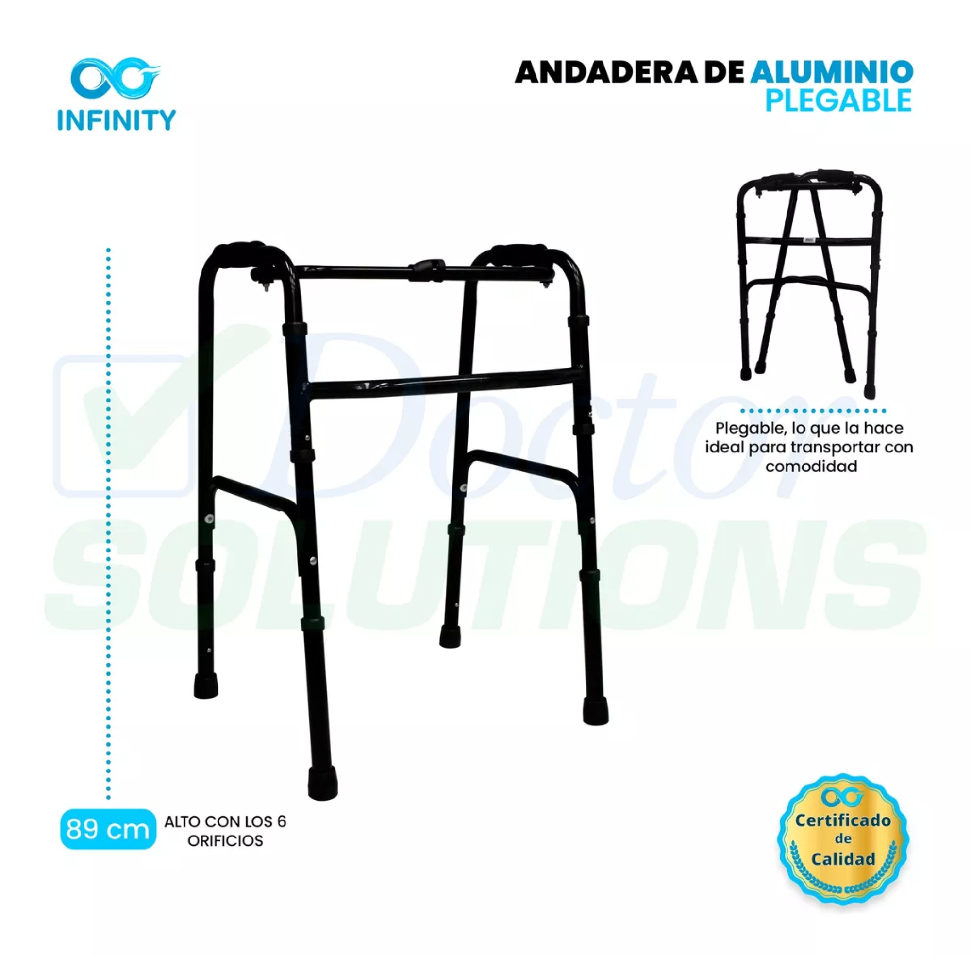 Foto 5 pulgar | Andadera Plegable Infinity de Aluminio con Refuerzo