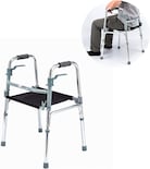 Andadera para Adulto Seven Mine Plateada con Asiento Plegable de 8 Niveles de Altura