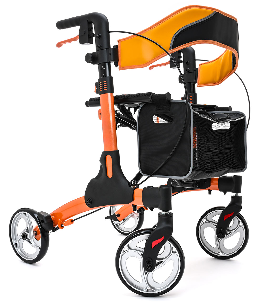 Andadera Rollator Plegable Super Ligera Hilphy Medical Hil024nar Anaranjada