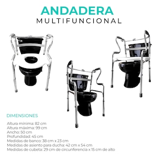 Foto 4 | Seven Mine Andadera 6 en 1 Ortopédica de Doble Apoyo para Adulto