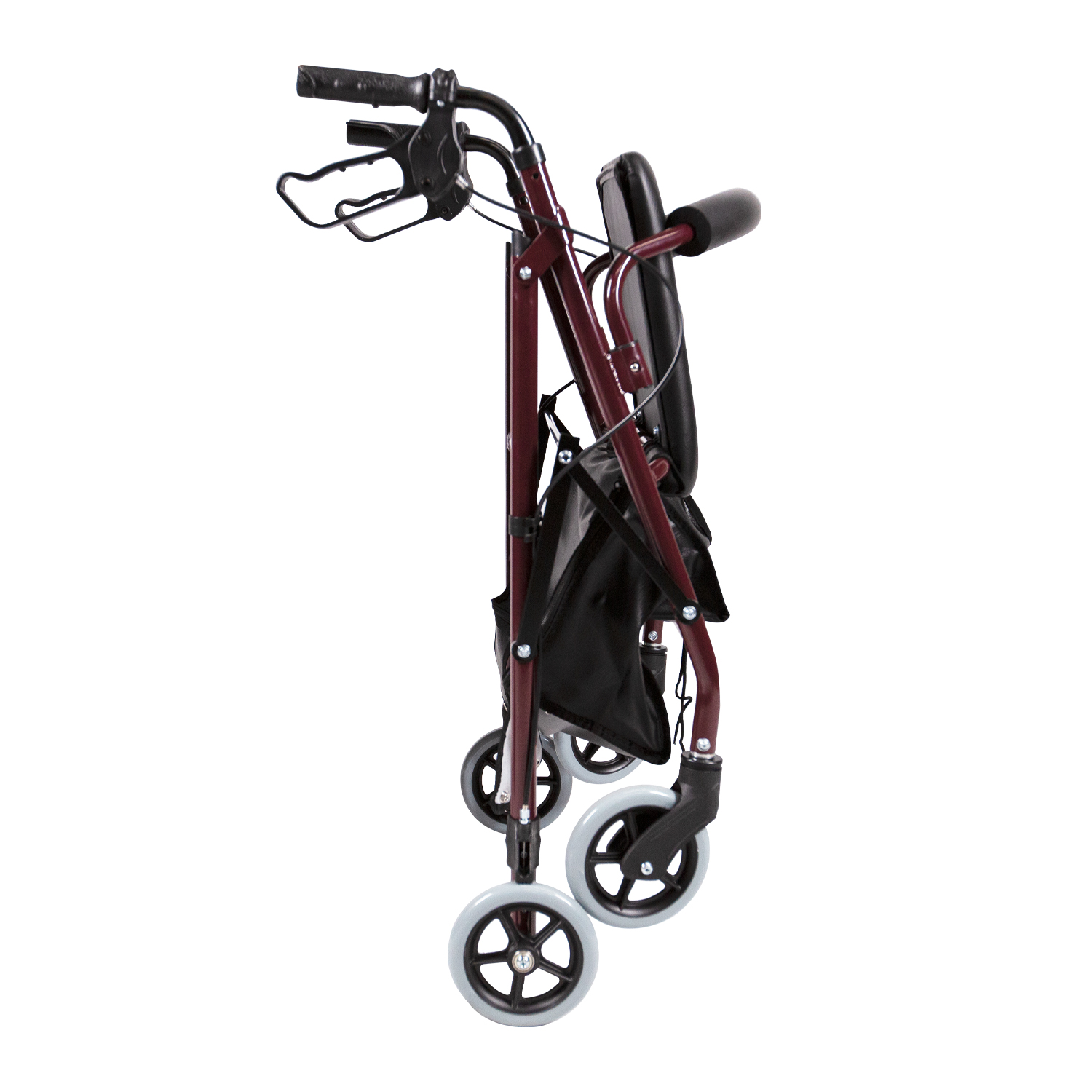 Foto 4 pulgar | Andadera Rollator Vino Con Bolsa De Vinil | Estructura De Aluminio, Ajuste De Altura, Ruedas Y Frenos