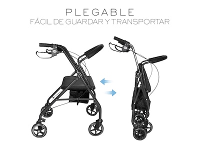 Foto 4 | Andadera Ortopédica Adulto Andadera Con Asiento Cuatro Ruedas Asiento Silla Altura Ajustable Todo Terreno Nube Color