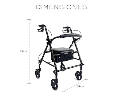 Foto 7 | Andadera Ortopédica Adulto Andadera Con Asiento Cuatro Ruedas Asiento Silla Altura Ajustable Todo Terreno Nube Color
