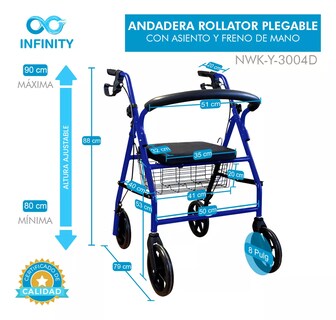 Foto 2 | Andadera EAS Rollator Infinity Plegable