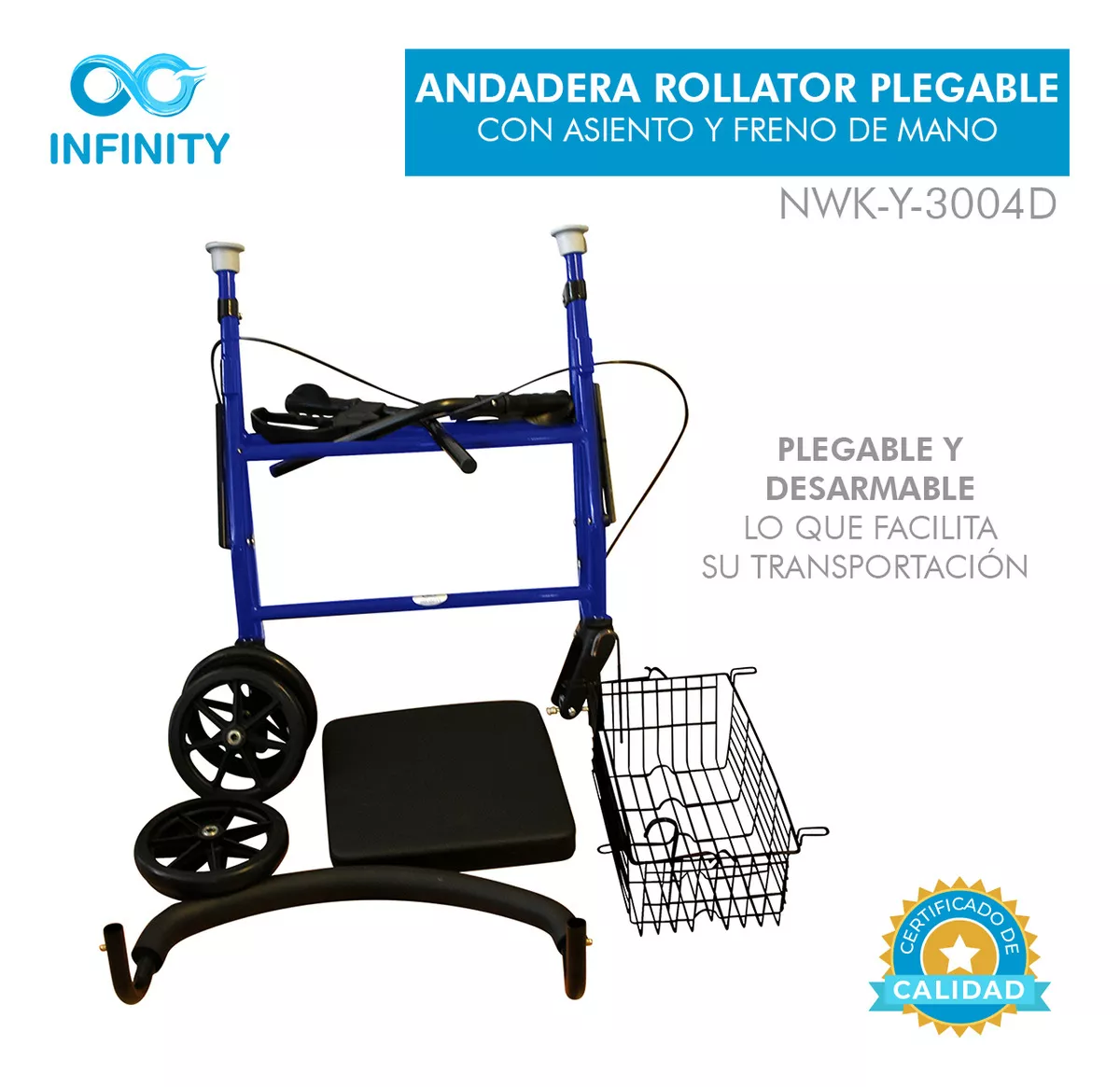 Foto 4 pulgar | Andadera EAS Rollator Infinity Plegable