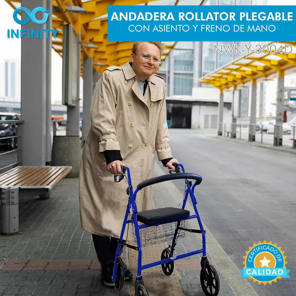 Foto 7 pulgar | Andadera EAS Rollator Infinity Plegable