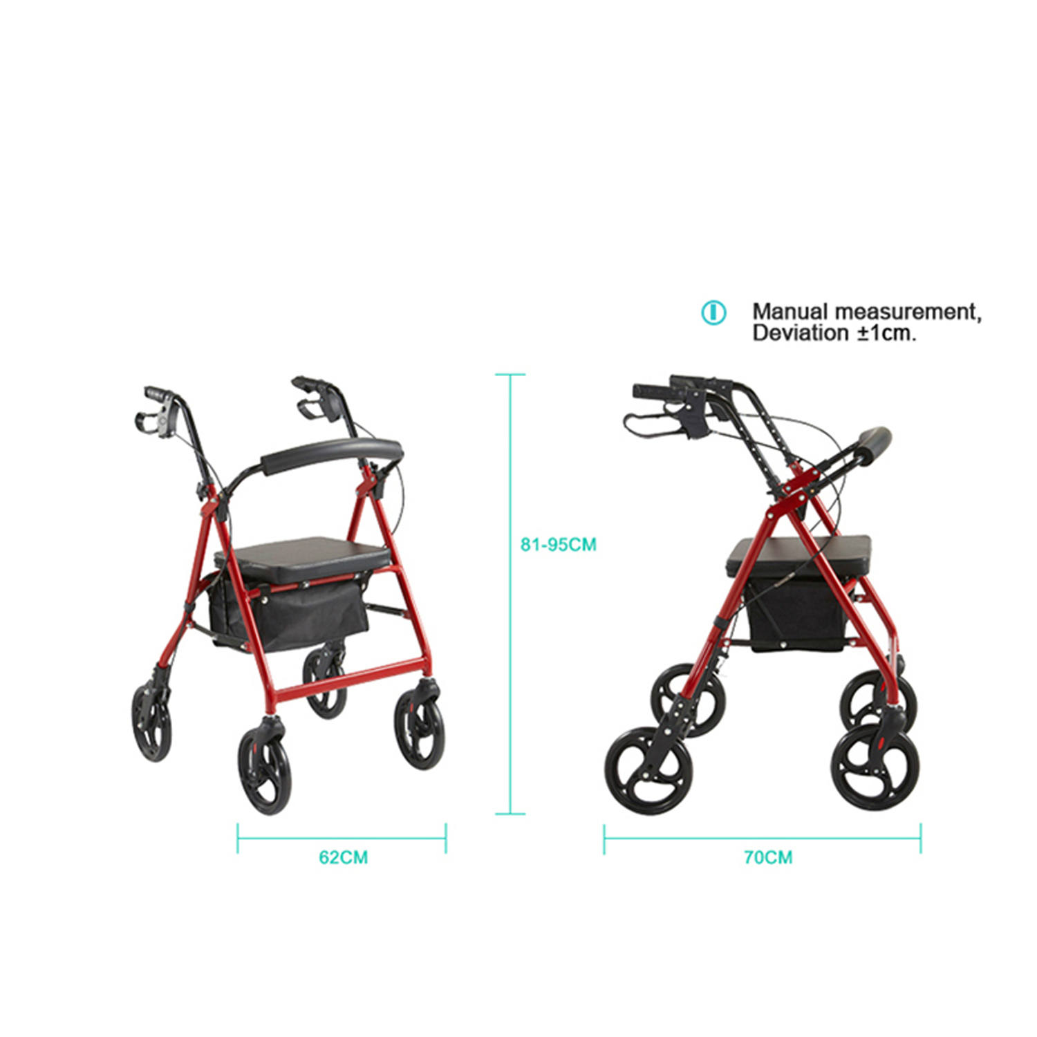 Foto 9 pulgar | Andadera Ortopedica Rollator Asiento Silla Con Con Frenos