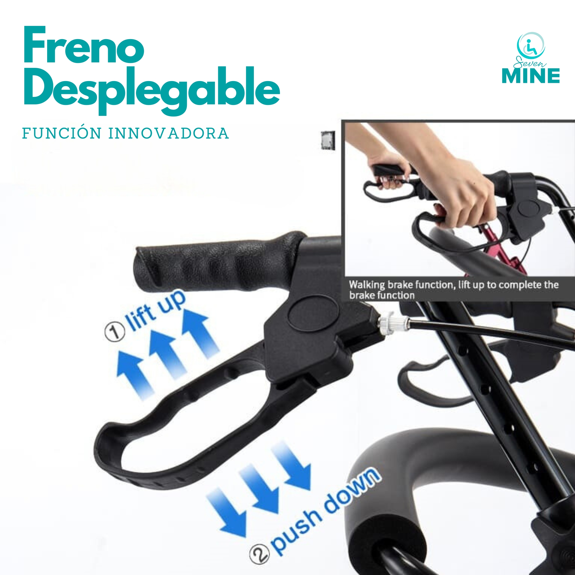 Foto 6 | Andadera Sc-861 Para Adulto Rollator Con Canastilla