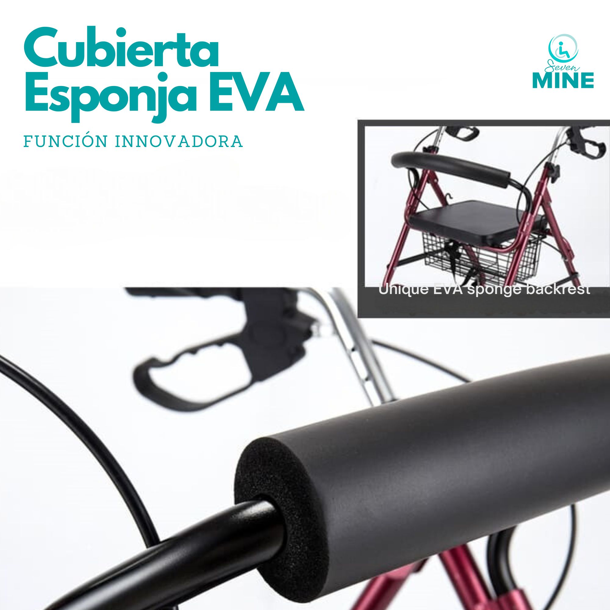 Foto 7 | Andadera Sc-861 Para Adulto Rollator Con Canastilla