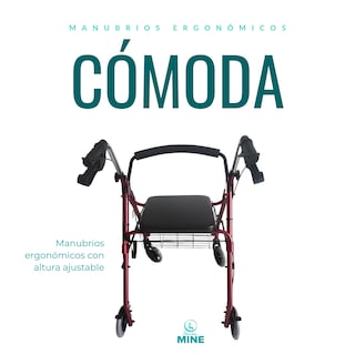 Foto 8 | Andadera Sc-861 Para Adulto Rollator Con Canastilla