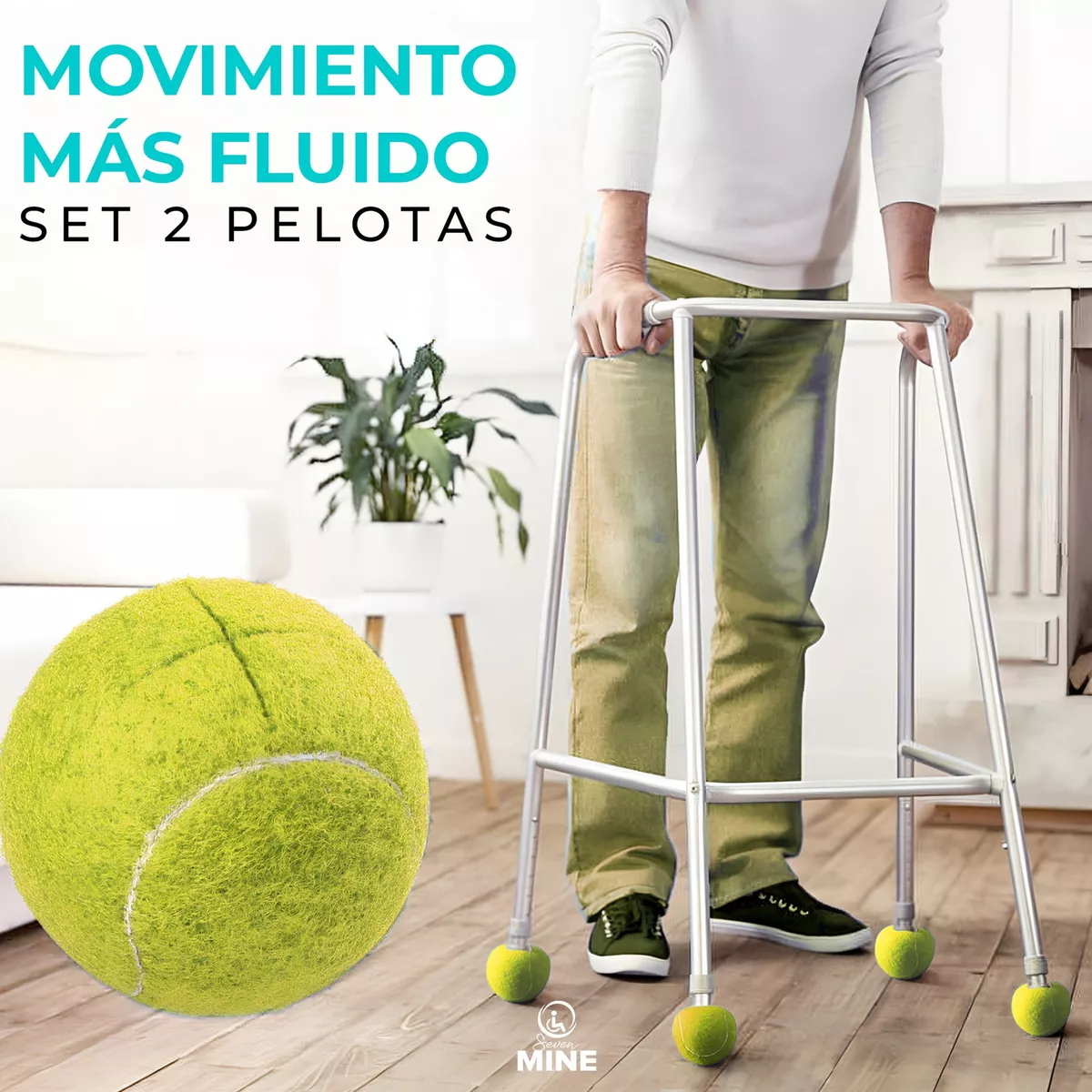 Foto 4 pulgar | 2 Pelotas De Tennis Precortadas Para Andaderas, Sillas, Mesa
