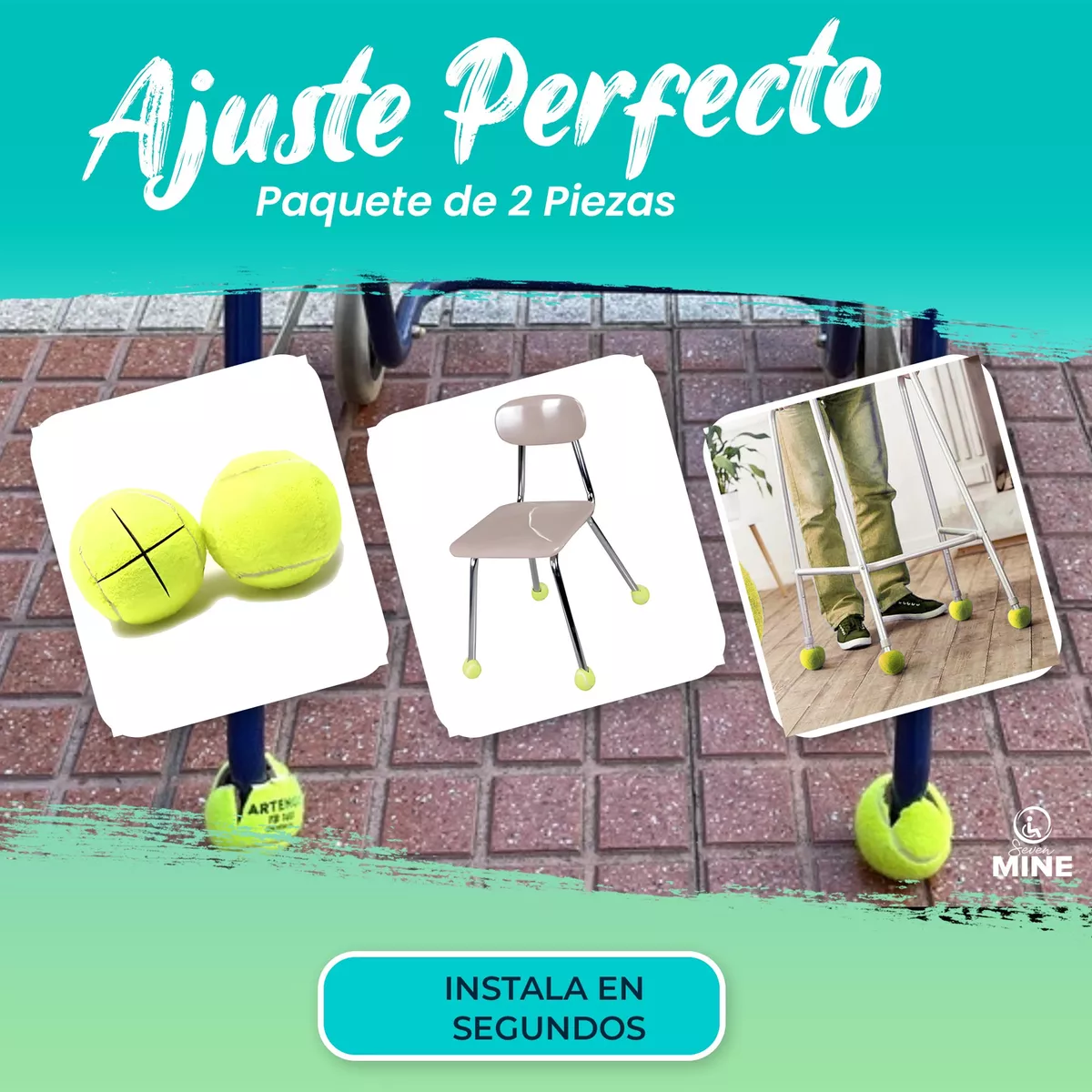 Foto 5 | 2 Pelotas De Tennis Precortadas Para Andaderas, Sillas, Mesa