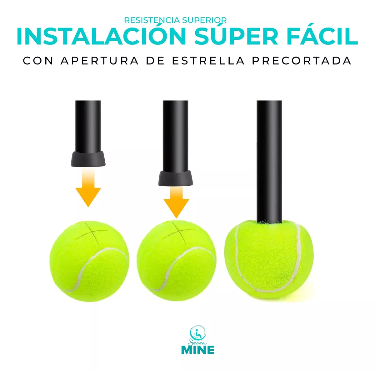 Foto 8 pulgar | 2 Pelotas De Tennis Precortadas Para Andaderas, Sillas, Mesa