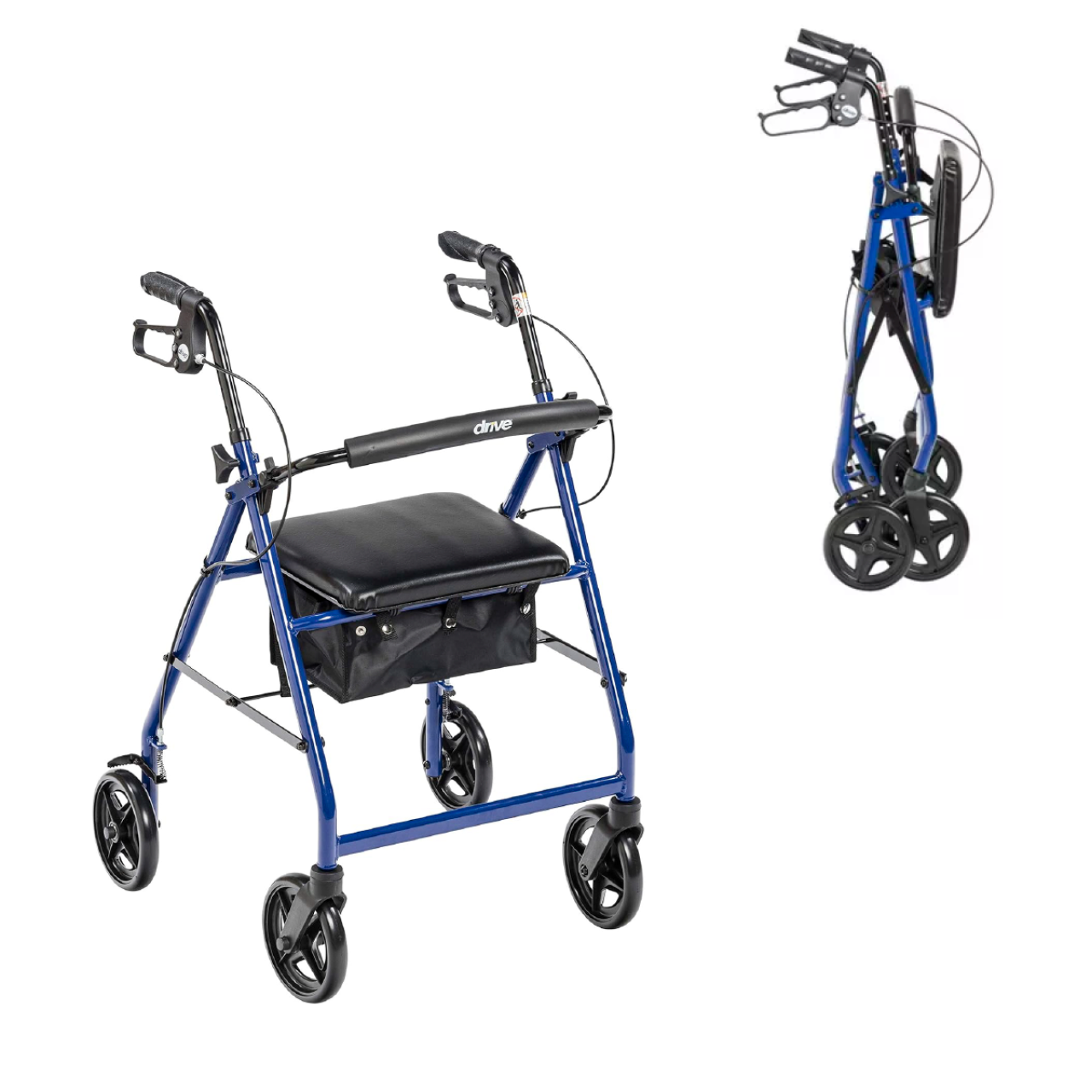 Foto 3 pulgar | Andadera Ortopédica Rollator Asiento Tipo Silla Ruedas Drive Azul