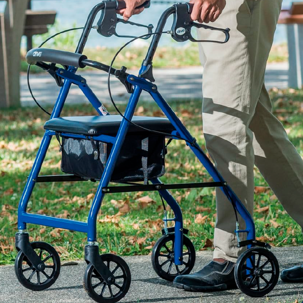 Foto 6 pulgar | Andadera Ortopédica Rollator Asiento Tipo Silla Ruedas Drive Azul