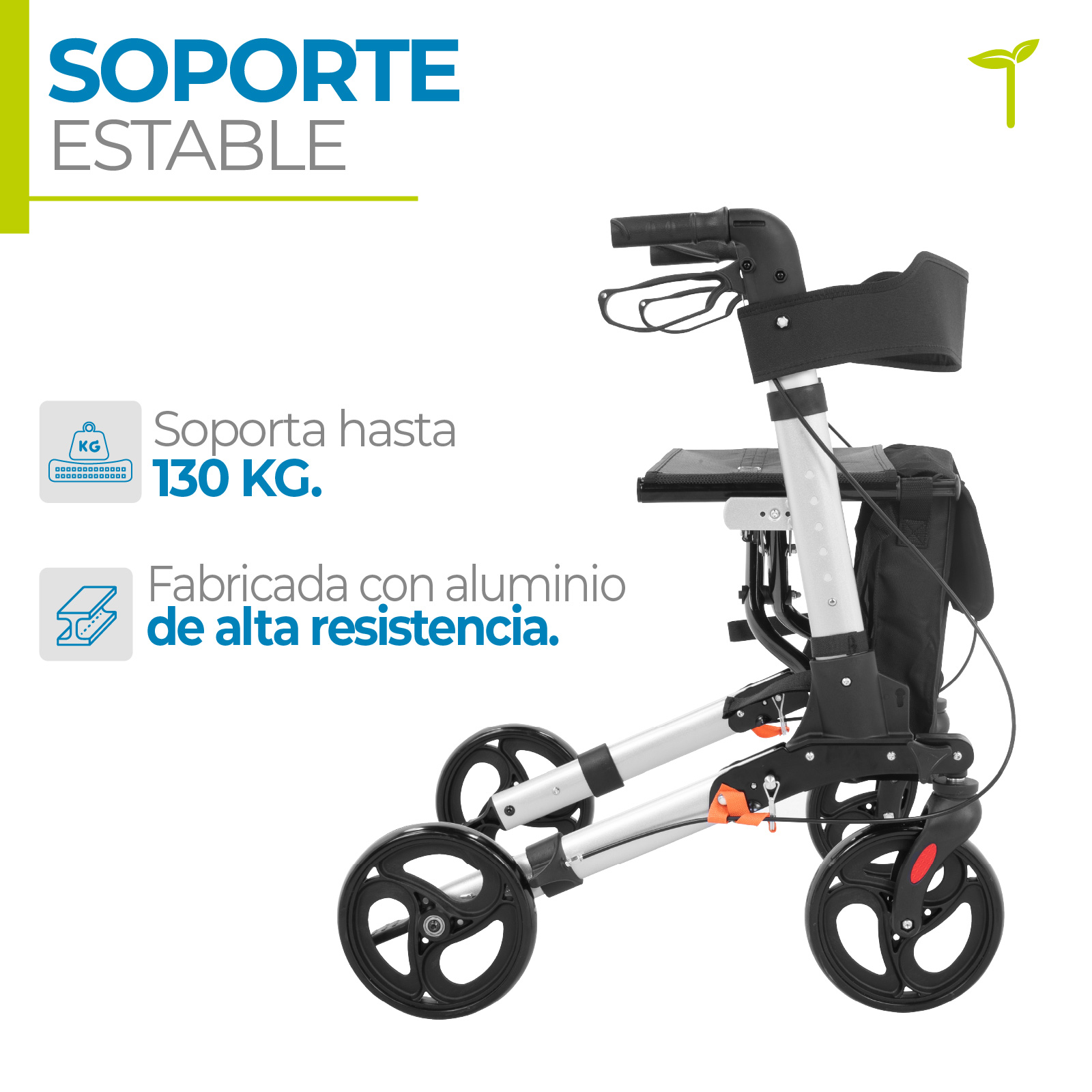 Foto 3 pulgar | Andadera Ortopédica Con Asiento, Plegable Y Altura Ajustable – Soporte Estable Para Adultos Mayores Con Frenos