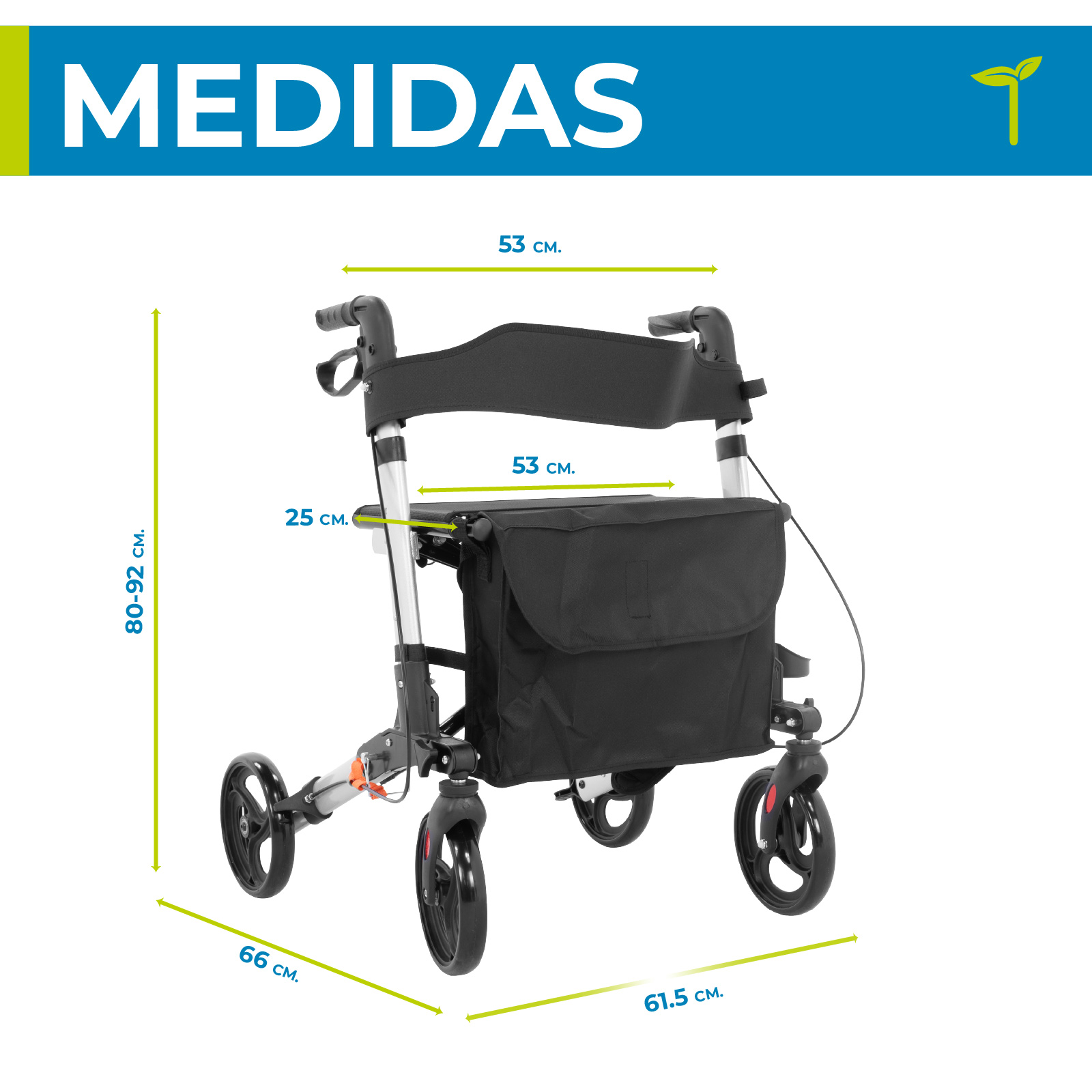 Foto 5 pulgar | Andadera Ortopédica Con Asiento, Plegable Y Altura Ajustable – Soporte Estable Para Adultos Mayores Con Frenos