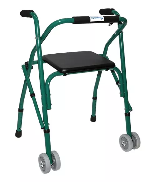 Foto 1 | Andadera Rollator Sencilla 2 Ruedas | Estructura De Acero, Asiento De Vinil, Soporta 110 Kg