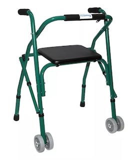 Foto 1 | Andadera Rollator Sencilla 2 Ruedas | Estructura De Acero, Asiento De Vinil, Soporta 110 Kg
