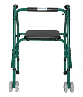 Foto 2 | Andadera Rollator Sencilla 2 Ruedas | Estructura De Acero, Asiento De Vinil, Soporta 110 Kg