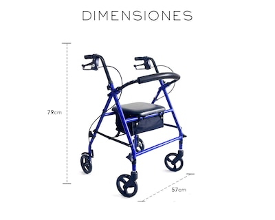 Foto 7 | Andadera Ortopédica Adulto Andadera Con Asiento Cuatro Ruedas Asiento Silla Altura Ajustable Todo Terreno Basitex C
