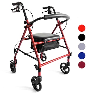 Foto 1 | Andadera Ortopédica Adulto Andadera Con Asiento Cuatro Ruedas Asiento Silla Altura Ajustable Todo Terreno Basitex C