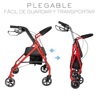 Foto 3 | Andadera Ortopédica Adulto Andadera Con Asiento Cuatro Ruedas Asiento Silla Altura Ajustable Todo Terreno Basitex C