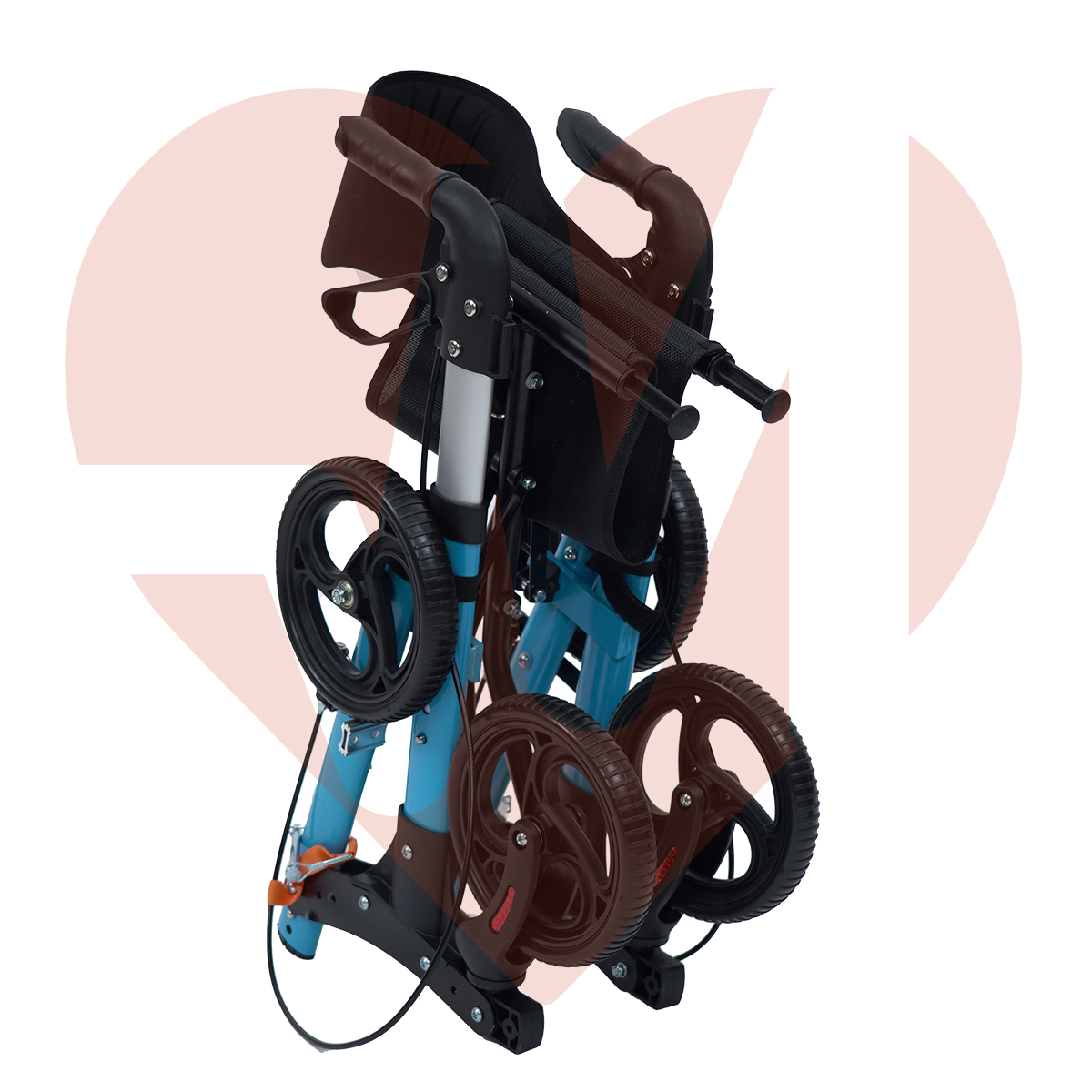 Foto 3 | Andadera Rollator Plegable De Lujo | Ligera, Compacta, Frenos De Seguridad Con Sistema De Bloqueo Y Bolsa De Almacena