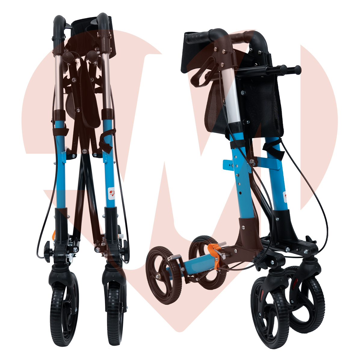 Foto 4 | Andadera Rollator Plegable De Lujo | Ligera, Compacta, Frenos De Seguridad Con Sistema De Bloqueo Y Bolsa De Almacena