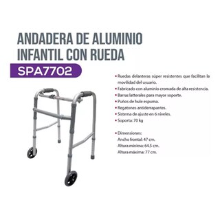 Foto 3 | Andadera Infantil Alumino C/ruedas Altura Ajustable Speedy