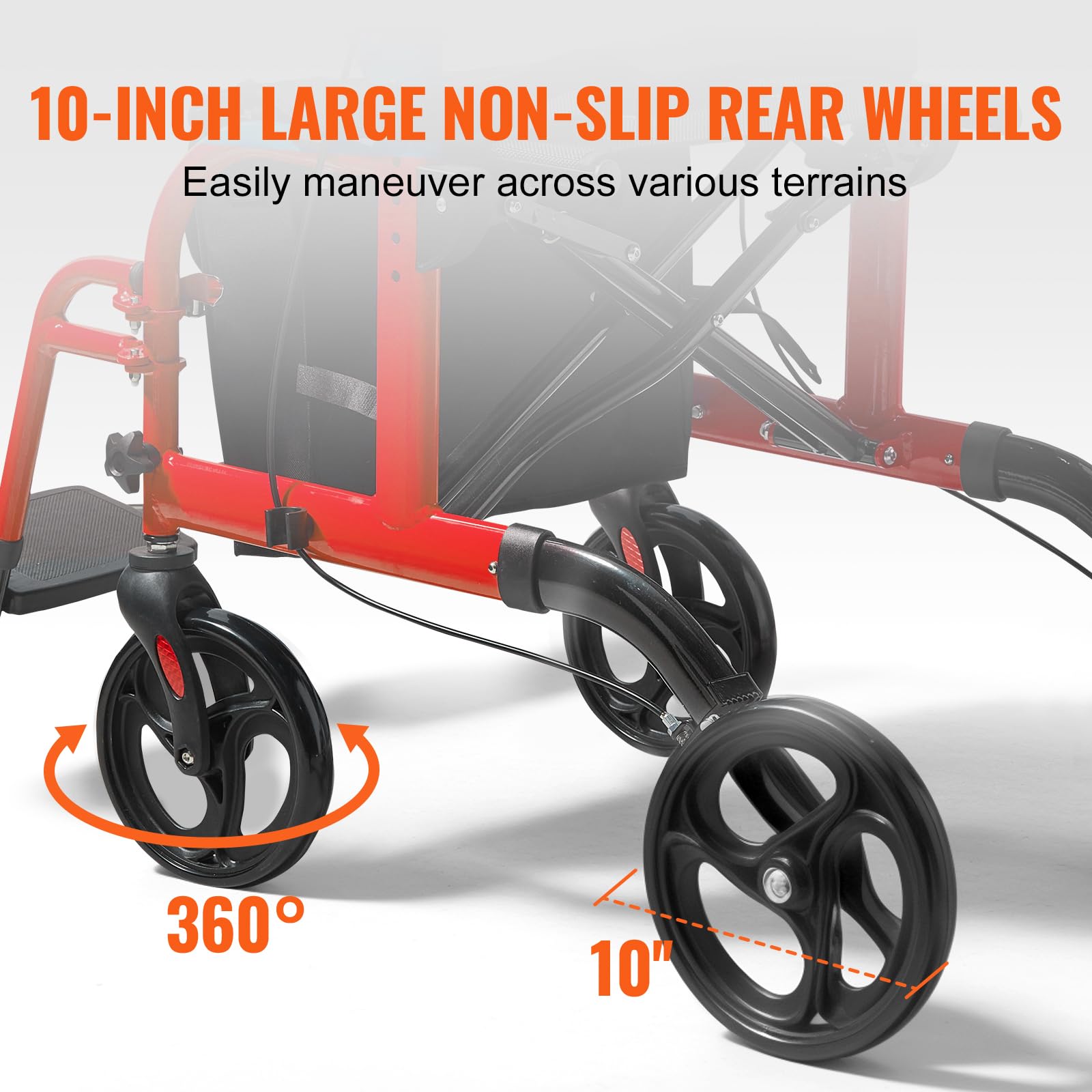 Foto 6 pulgar | Silla Rollator Walker & Transport Vevor 2 En 1 Para Personas Mayores - Venta Internacional.