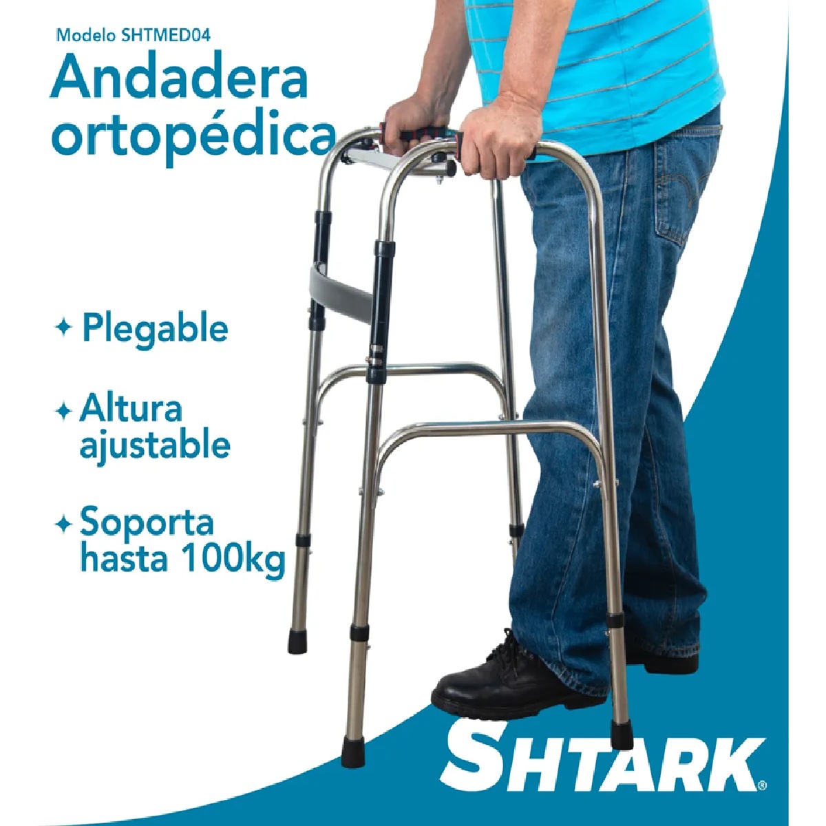 Foto 3 pulgar | Andadera Ortopédica Plegable Ajustable Resistente Adulto