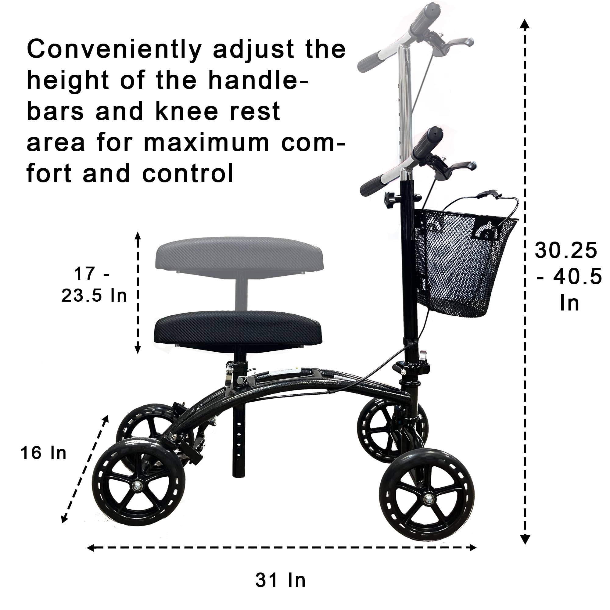 Foto 3 pulgar | Patinete Knee Walker Carex Para Lesiones En El Pie Con Freno De Mano - Venta Internacional.
