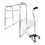 Baston Adultos 4 Apoyos + Andadera Ortopedica Plegable