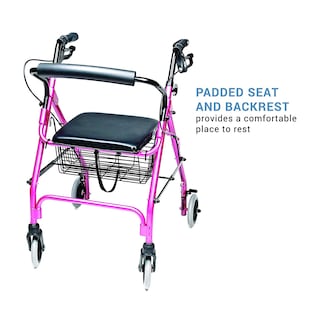Foto 2 | Rollator Lumex Walkabout Lite, Ligero, 6,6 Kg, Con Asiento, Color Rosa - Venta Internacional.