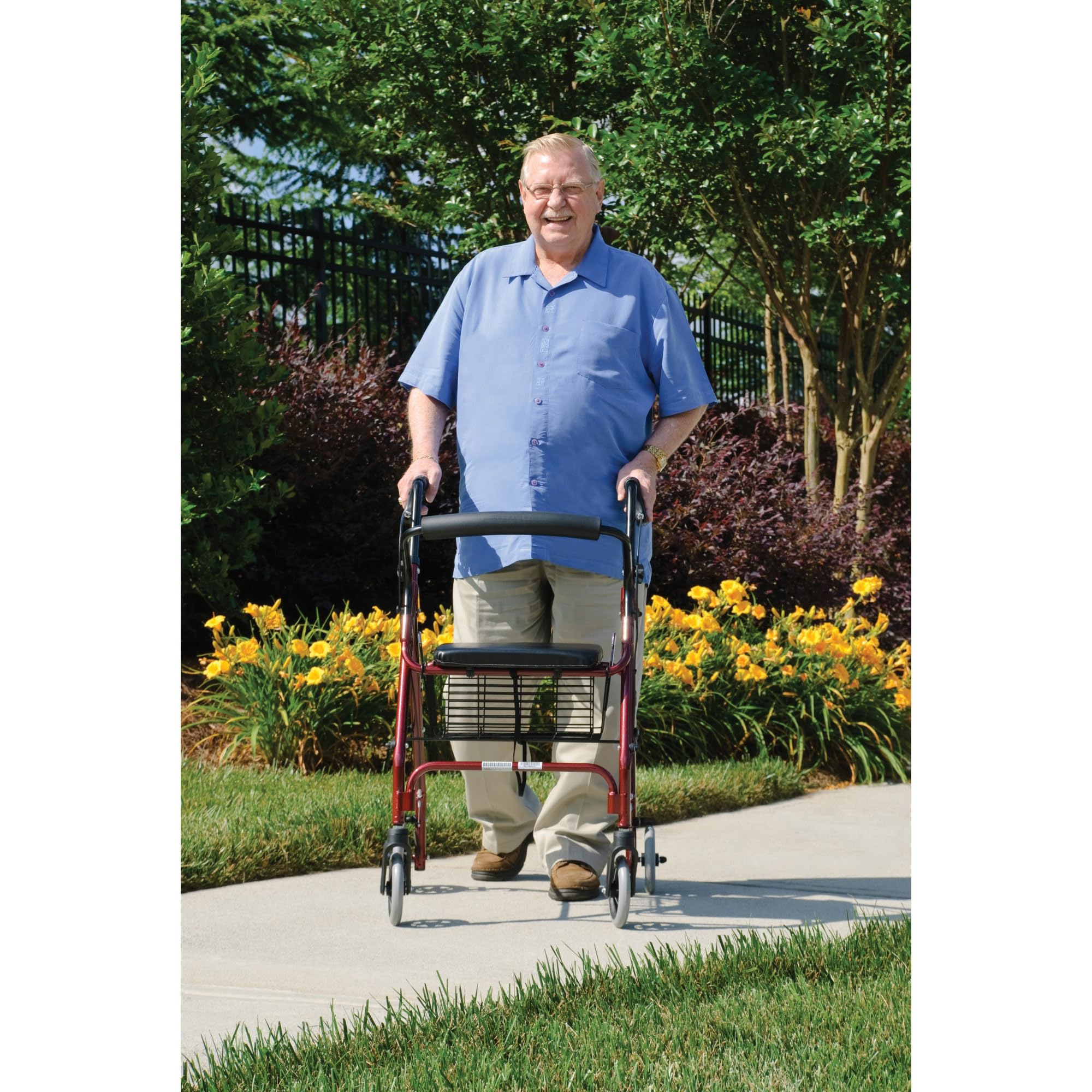 Foto 5 pulgar | Rollator Lumex Walkabout Lite, Ligero, 6,6 Kg, Con Asiento, Color Rosa - Venta Internacional.