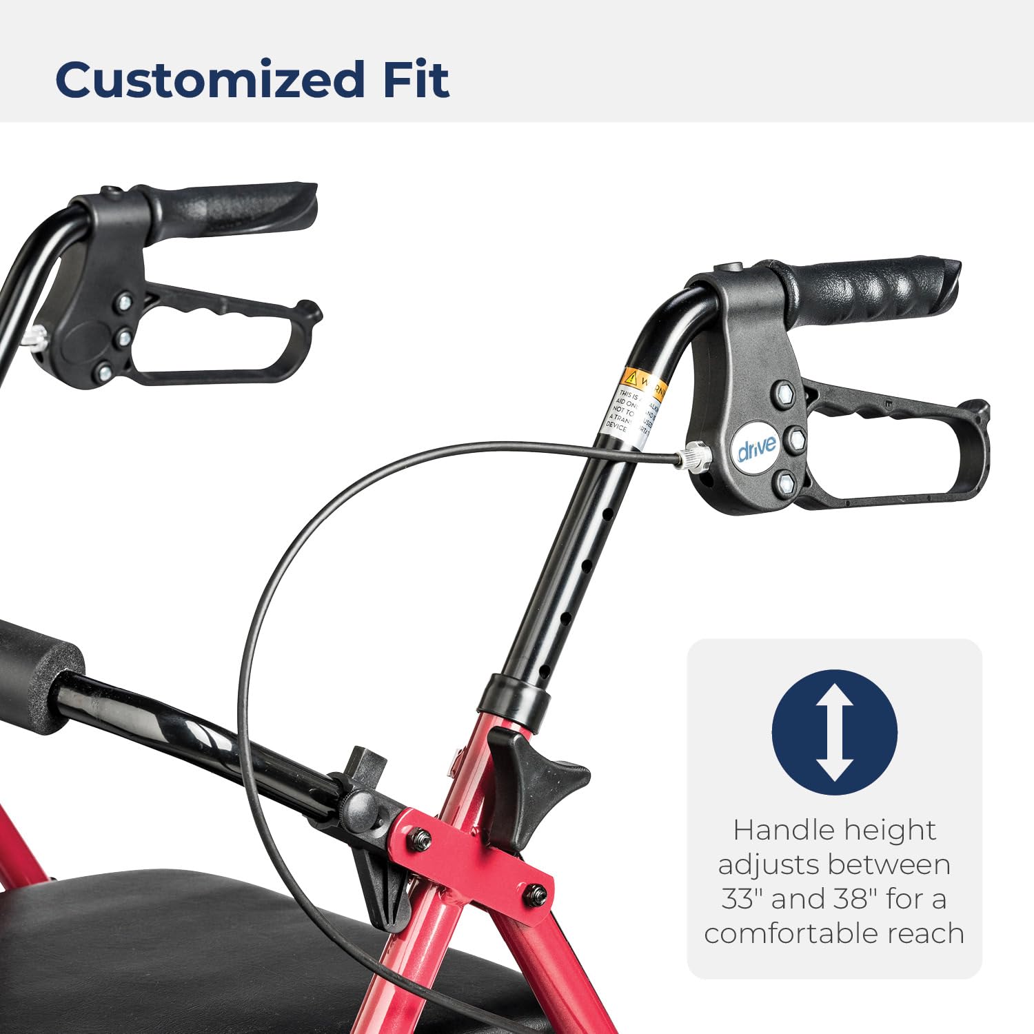 Foto 4 | Rollator Drive Medical De Aluminio Plegable Con Respaldo - Venta Internacional.