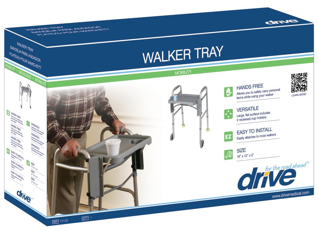 Foto 4 | Walker Tray Drive Medical 10125 Con Portavasos, Color Gris - Venta Internacional.