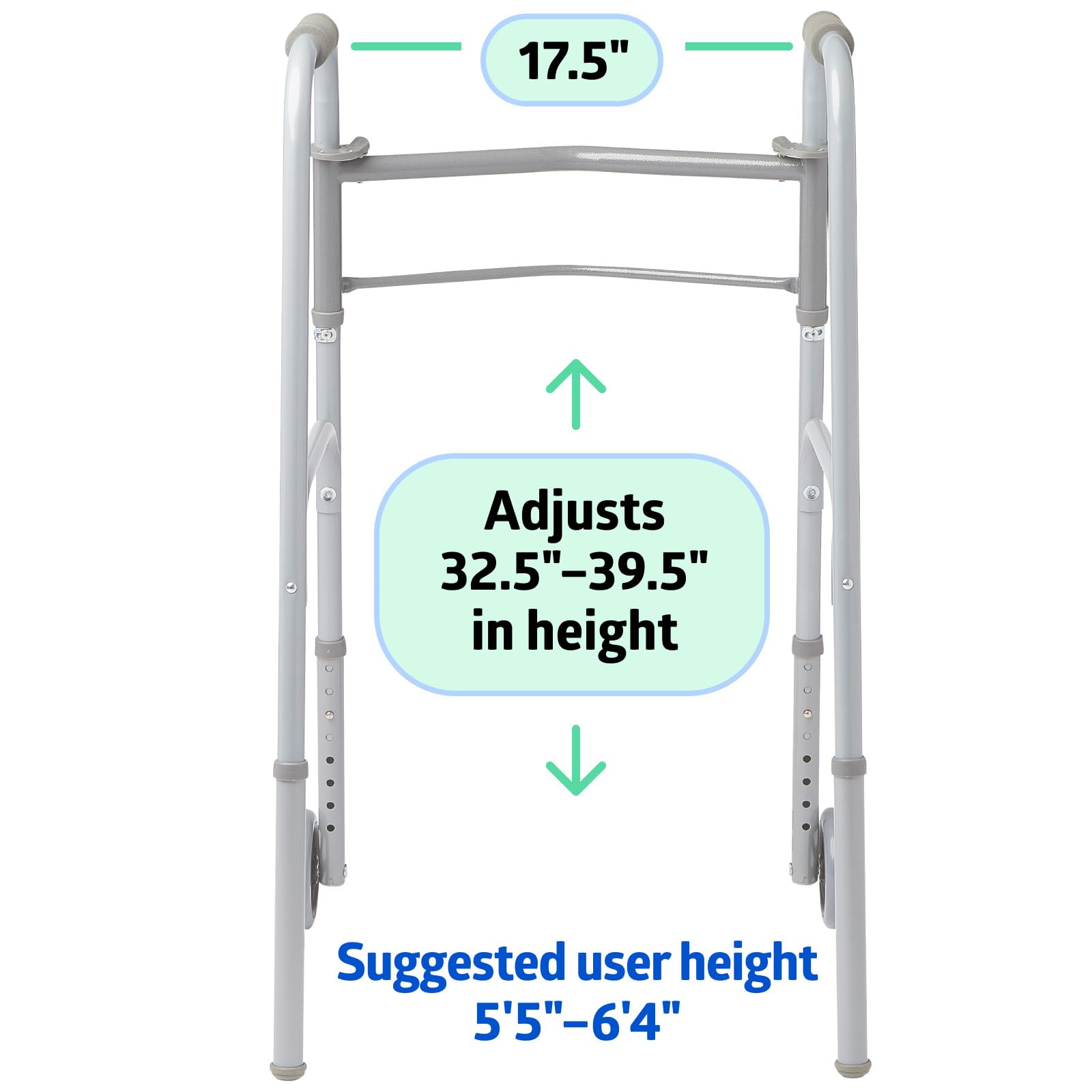 Foto 6 | Walker Medline Plegable, Ligera Para Personas Mayores, Con Ruedas De 5 Pulgadas - Venta Internacional.