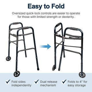 Foto 4 | Walker Lumex Colorselect Para Adultos Enrollable Y Plegable, Color Negro - Venta Internacional.