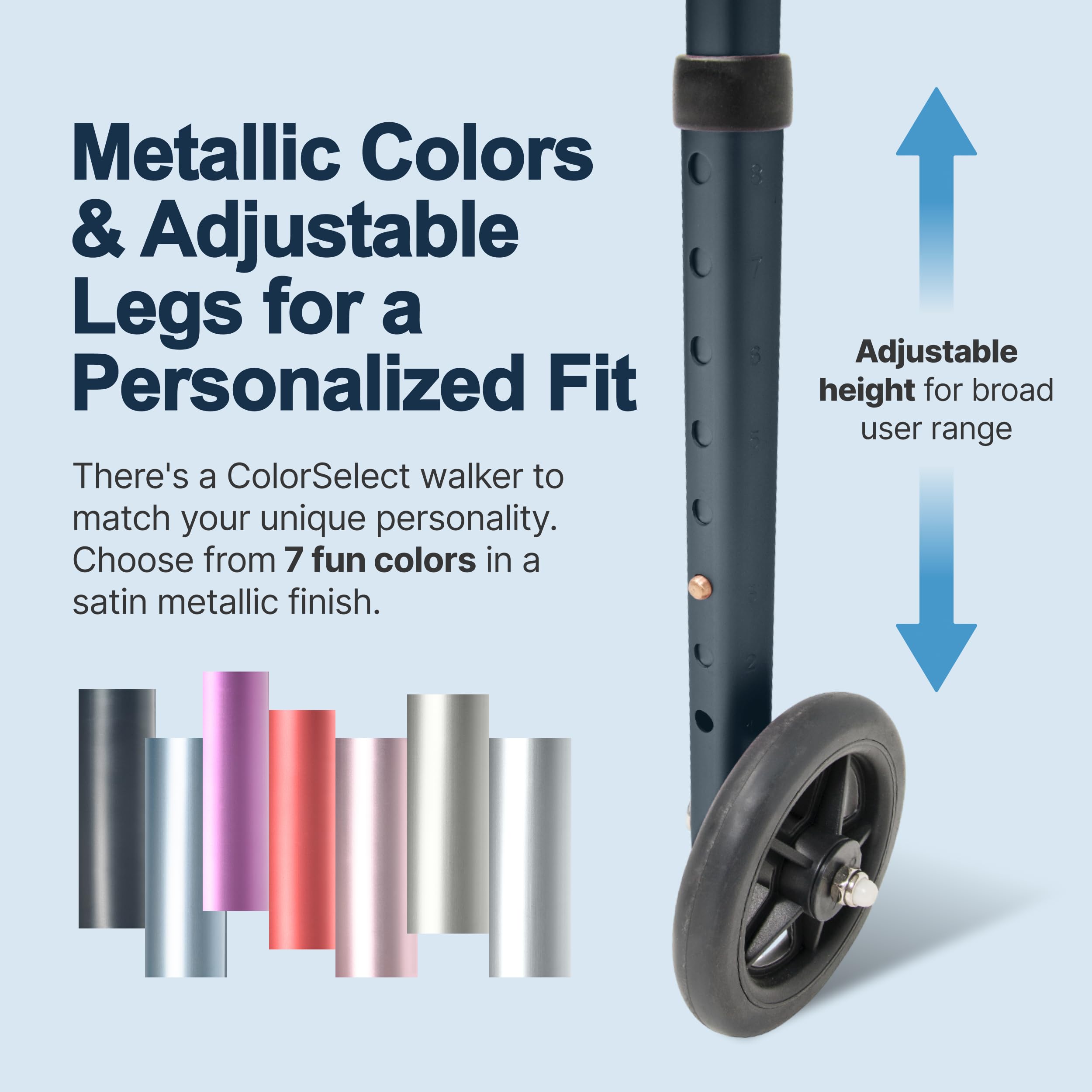 Foto 5 | Walker Lumex Colorselect Para Adultos Enrollable Y Plegable, Color Negro - Venta Internacional.