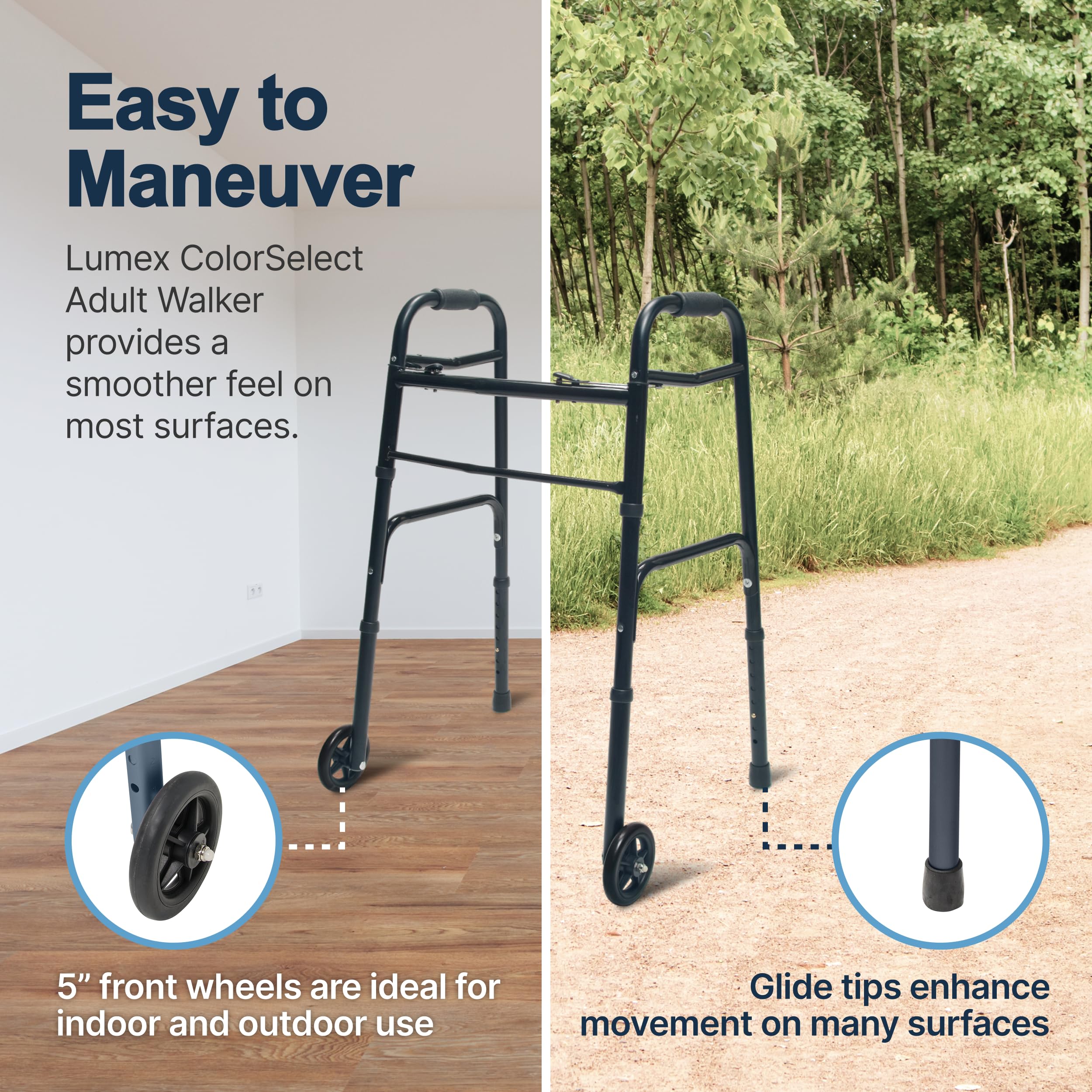 Foto 7 pulgar | Walker Lumex Colorselect Para Adultos Enrollable Y Plegable, Color Negro - Venta Internacional.