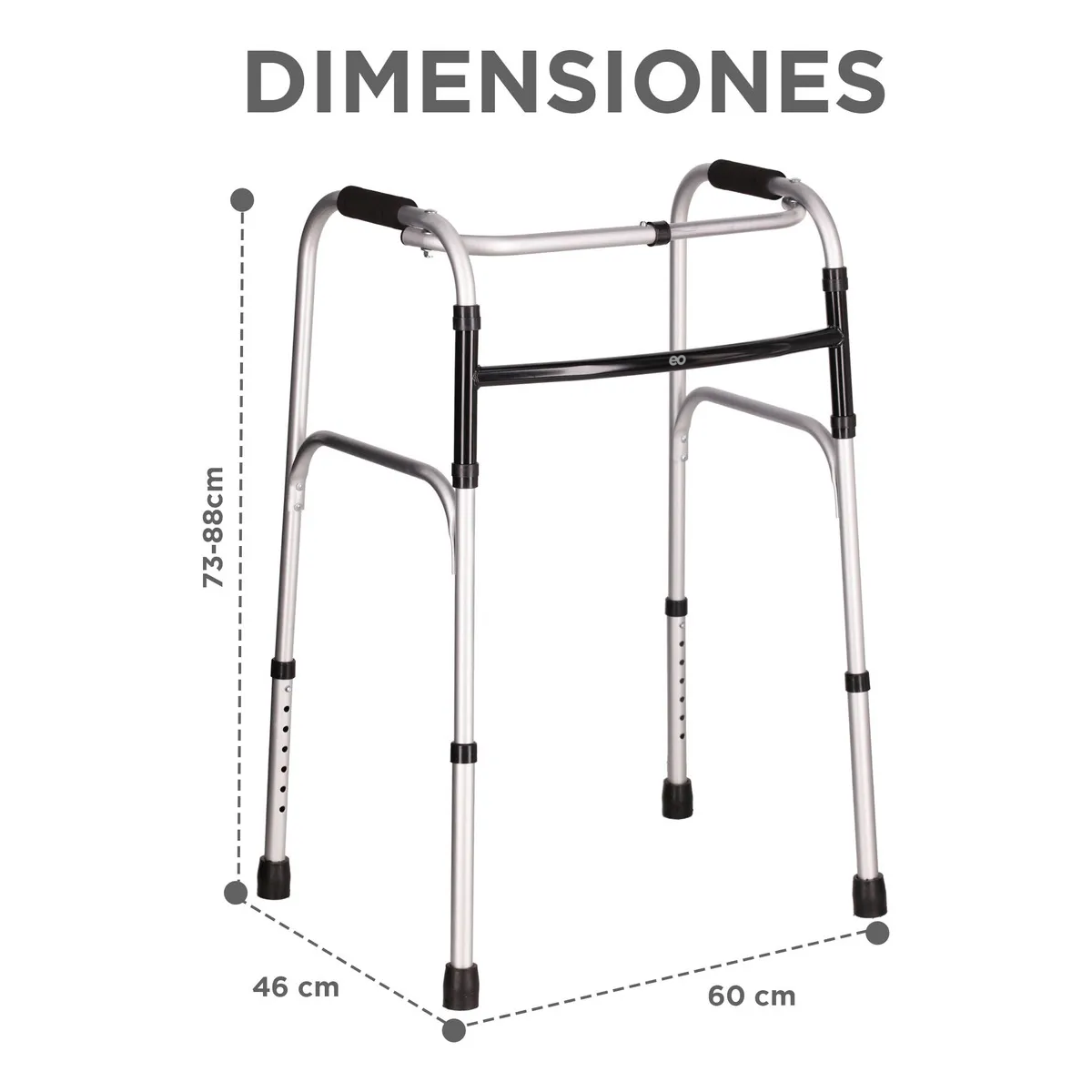 Foto 3 pulgar | Andadera Ortopédica Con Asiento Plegable De Lona Adulto Eo Safe Imports Esi-19154 Plata