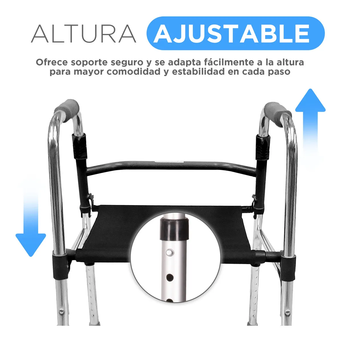 Foto 4 pulgar | Andadera Ortopédica Con Asiento Plegable De Lona Adulto Eo Safe Imports Esi-19154 Plata