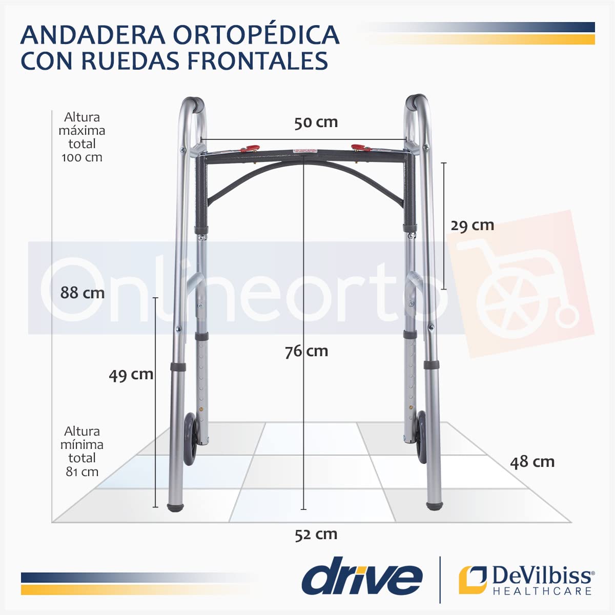 Foto 4 pulgar | Walker Drive Medical Deluxe Plegable Con Ruedas De 5 Cm - Venta Internacional.