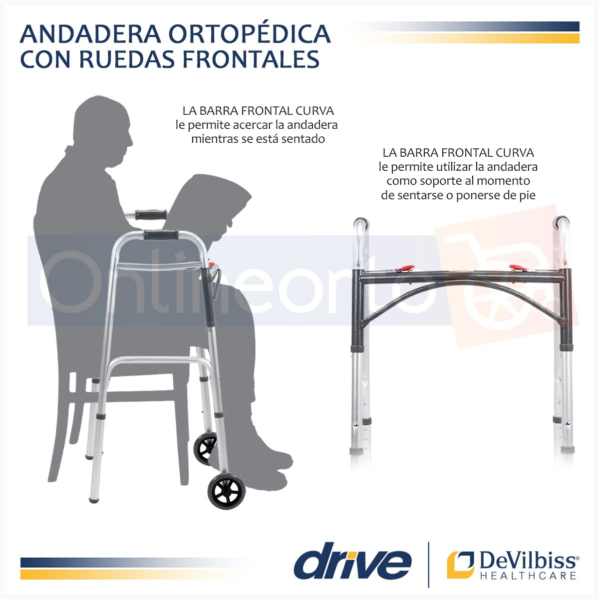 Foto 6 | Walker Drive Medical Deluxe Plegable Con Ruedas De 5 Cm - Venta Internacional.