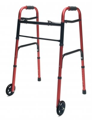 Walker Lumex Colorselect Para Adultos Con Ruedas Rojas, Paquete De 2 - Venta Internacional.